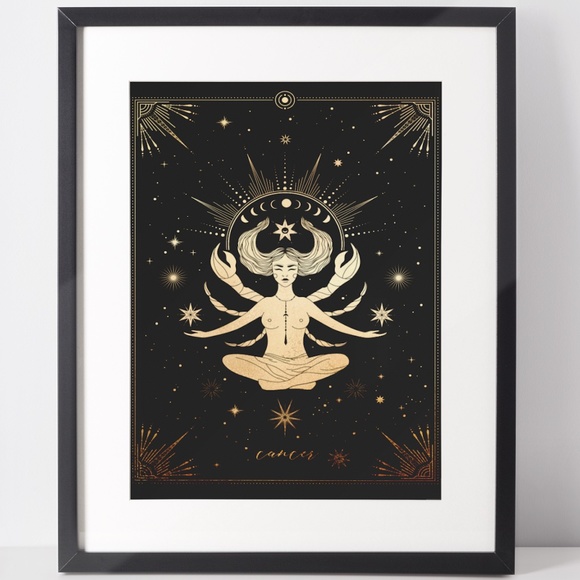 Cancer Wall Art Celestial Zodiac Horoscope Illustration Print Poster Unframed - Picture 3 of 17